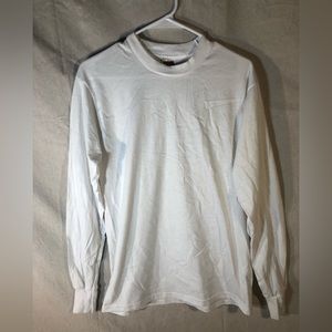 Mens Fruit Of The Loom Long Sleeve White TeeShirt